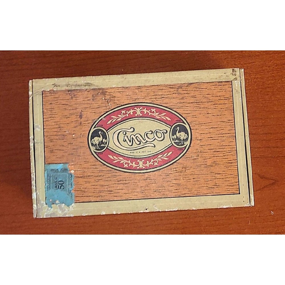 VINTAGE CINCO 5 cent Air Conditioned CIGAR BOX - Used - Empty